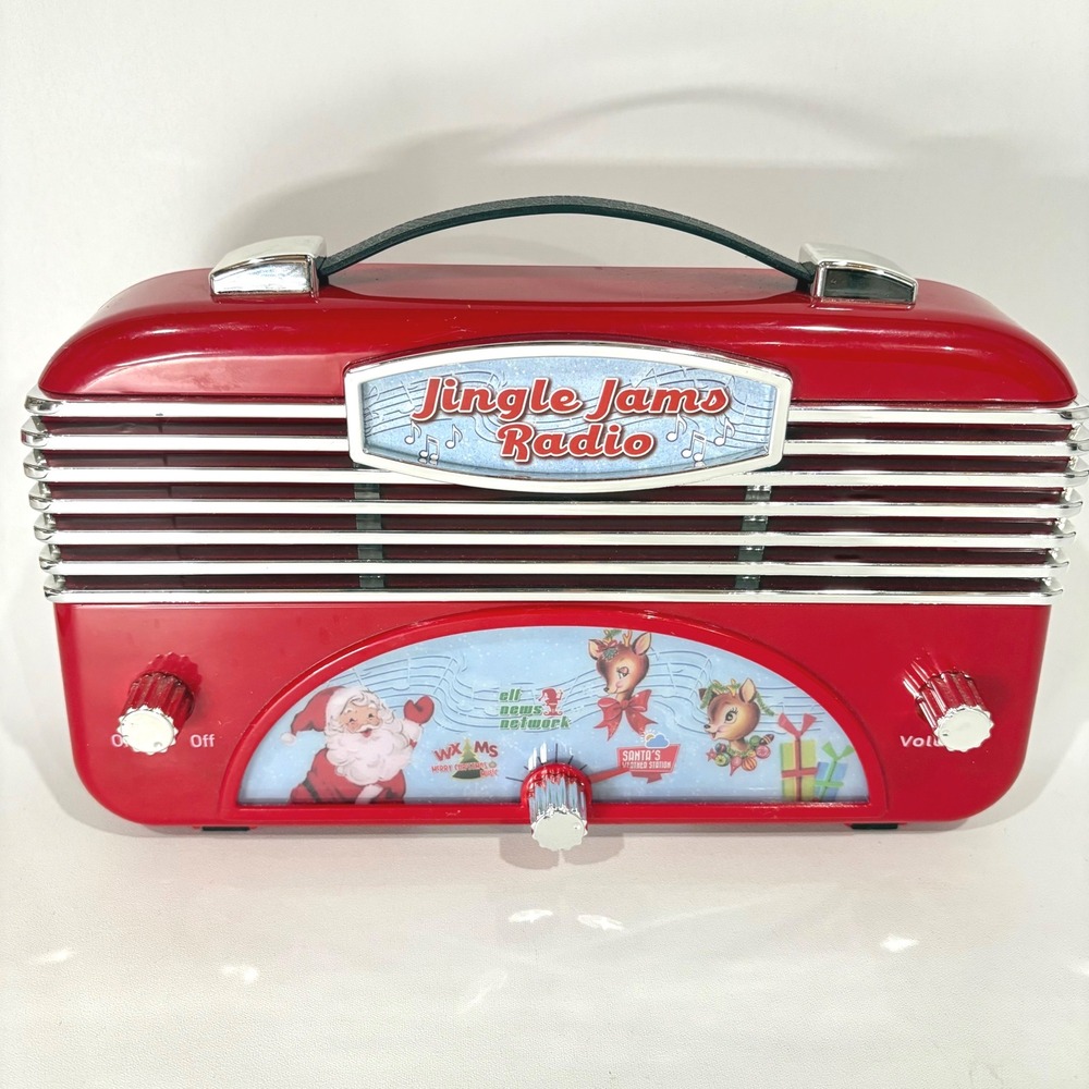 Mr Christmas Jingle Jams Radio Red Retro Musical Holiday Decor 10155 Tested